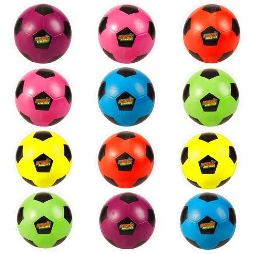 K-Roo Sports Atomic Athletics Neon Rubber Playground Balls - 12 Pack of Regulation Size, Includes Pump & Storage Bag