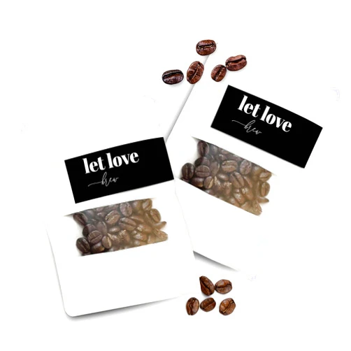Handmade Set of 25 Coffee Favors - Without Coffee | Stickers with Bags | Resealable Pouch | The Perfect Blend | Wedding Favors | Coffee Favor Bags