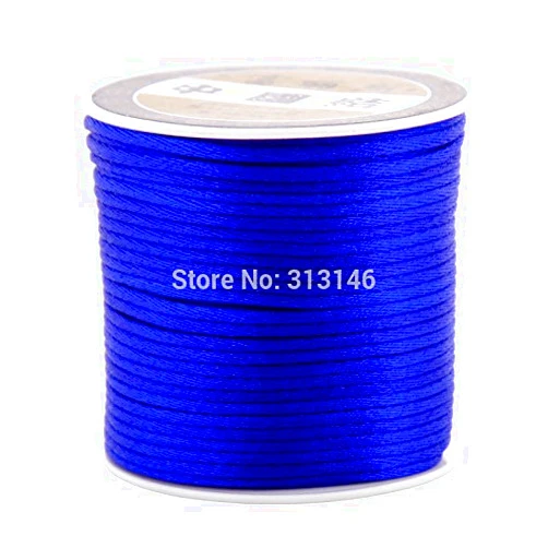 MGIE 45M/Spool 2MM Knitting Craft Nylon Silky Beading Macrame Satin Cord Braided Macrame Rattail String Thread