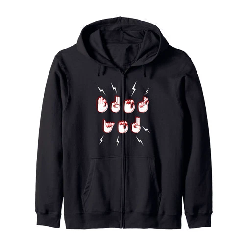 ASL Sign Language Design For Lovely Deaf People F... YOU as ASL Sign Language ASL American Sign Language Zip Hoodie