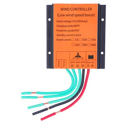 Fockety Wind Turbine Charges Controller, 12V/24V 300W‑1000W MPPT PWM Wind Turbine Generator Controller, 16A IP67 Waterproof Wind Generator Controller, Auto Match MPPT Controller