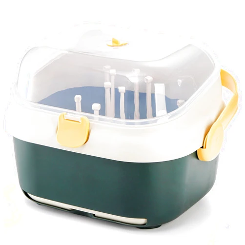 Kingrol Baby Bottle Drying Rack with Cover for Home Kitchen Travel, Large Capacity Toddler Bottles Storage Organizer with Drainage Holes for Bottles Teats Cups Pump Parts and Accessories