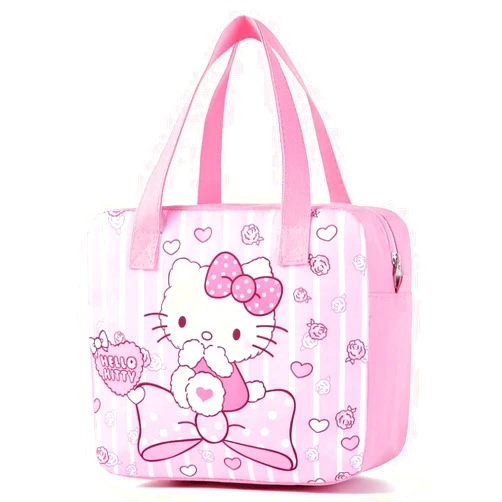 WIEEZN Cute Lunch Box for Women, Insulated Lunch Bag, Pink Reusable Lunch Tote Bag for Work Picnic Travel