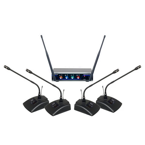 VocoPro, 4 Wireless Microphone System, XLR Connector, Black, Digital-Quad-Conference-C3
