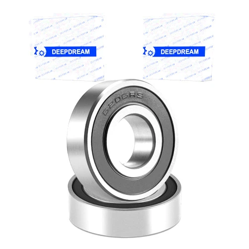 DEEPDREAM 2 Pcs 6206-2RS Double Rubber Seal Bearings 30x62x16mm Deep Groove Ball Bearings Lubricated Bearing Steel