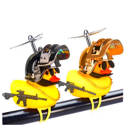 wonuu 2Pcs Rubber Duck Car Ornaments, Squeeze Duck Dashboard Decorations Bicycle Decor for Cycling Motorcycle & Bicycle Accessories Decorations