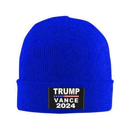 NAFSKL Trump Vance 2024 Beanie Hat Men Winter Knit Hat Women Slouchy Skull Cap Knitted Hat Sleep Caps Hedging Hat Black