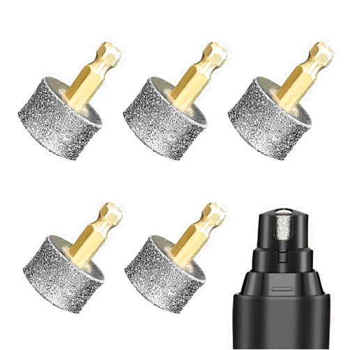 Xokipol 5Pcs Dog Nail Grinder Diamond Tip Replacement Heads Replaceable Paws Dog Claw Grinder Bits Pet Paws Grooming Accessories