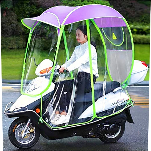KTTR Motorcycle Umbrella Cover - Waterproof Scooter Canopy with Sun & Rain Protection, Universal Fit for Electric Bikes