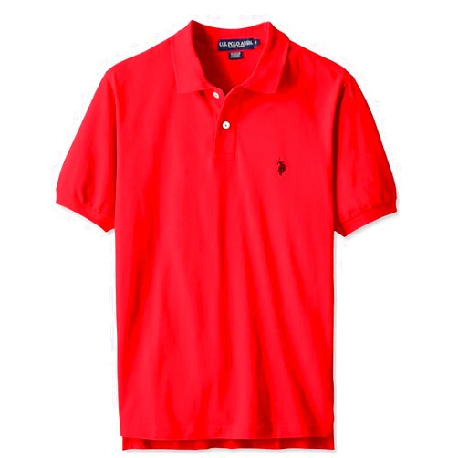 U.S. Polo Assn. Men's Classic Polo Shirt, Two-Button Closure Pique Polo Shirt, Summer Fashion Golf Shirt