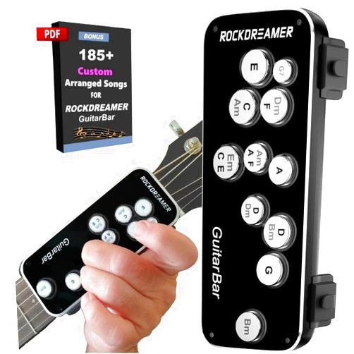 ROCKDREAMER GuitarBar Guitar Chord Presser for Beginners | Essential Guitar Accessories for Beginners | Guitar Learning Tools | Learn to Play Guitar Quickly