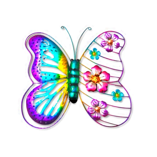 Siegaoo Metal Flower Butterfly Wall Decor Outdoor Indoor Wall Art Sculpture 13