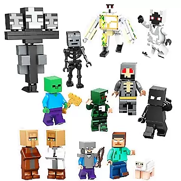Oppolite 13 Pcs Minecraft Figure Stitching Set，Minecraft Toys，1.97 Inches Mini Game Doll Set Minecraft Action Figure Educational Toys for Children