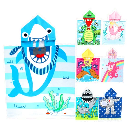 NovForth Kids Beach Towel for Boys Girls, Hooded Bath Towel Wrap, Toddler Pool Towel with Hood