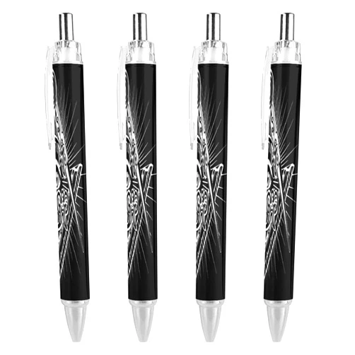 Zenladen0010 Freemasonry Masonic Masonry Retractable Roller Ballpoint Pens Blue Ink Smooth Writing 0.5mm Pack of 1/2/4 4 PCS
