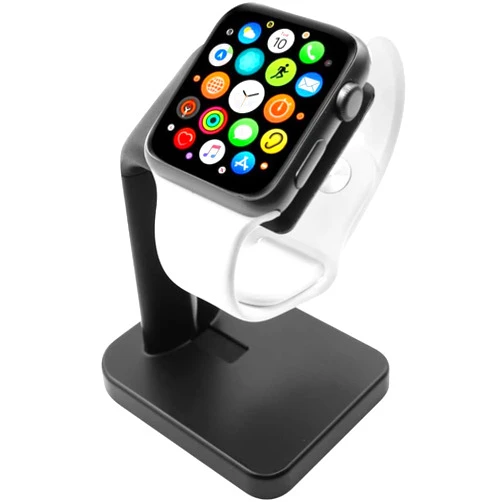 Macally Apple Watch Charger Stand for Series Ultra, 10, 9, 8, 7, 6, 5, 4, 3, 2, 1, SE (44mm, 42mm, 40mm, 38mm) - Sleek iWatch Apple Watch Stand Dock - The Perfect Apple Watch Charging Station - Black