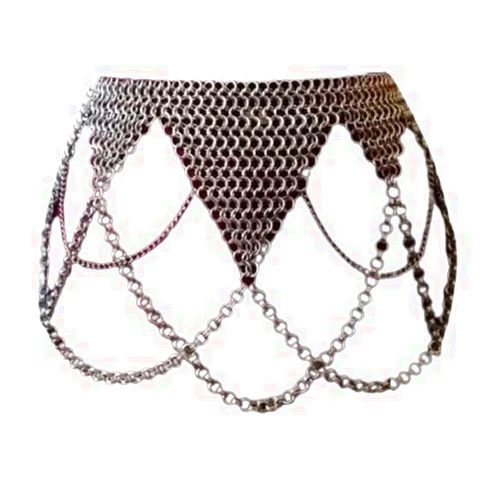 Zafs Chainmail Mini Skirt Medieval Aluminium Handmade Chainmail Ornamental Belt Chainmail Belly Dance Belt