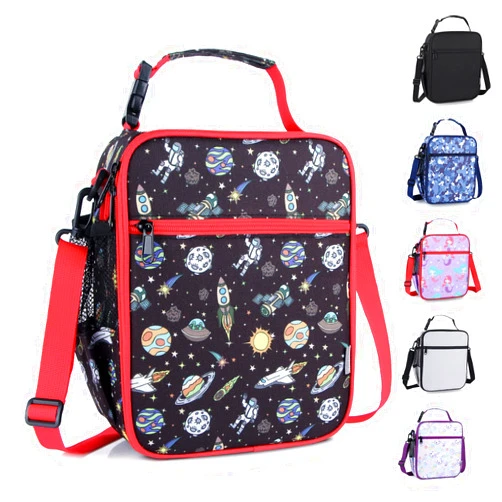 Hombrima Kids Insulated Lunch Box Bag, Thermal Picnic Cool Bags with Adjustable Strap for Adults Children Women Men Boys Girls School Work (Planet01)