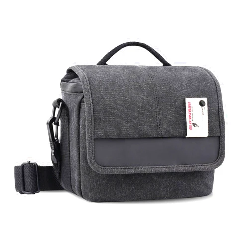 Besnfoto Camera Bag Purse Small Messenger Shoulder Bag for Mirrorless DSLR Camera Waterproof Canvas Compact Photography Case, Black Gray