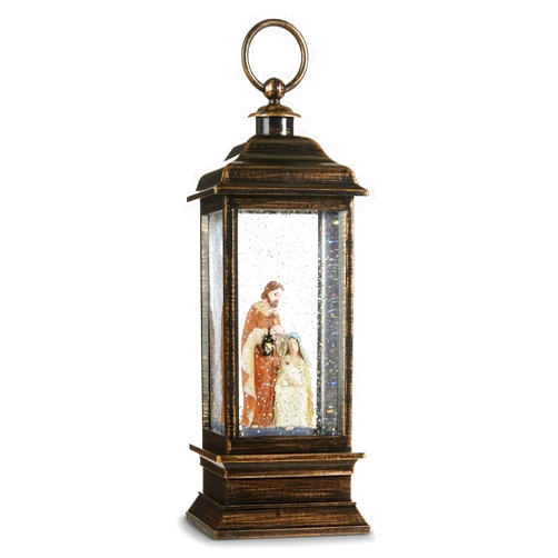 RAZ Imports Holy Family Lighted Water Lantern, 11 inches