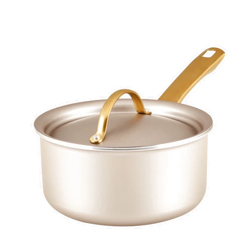 Farberware Radiant Nonstick Sauce Pan with Lid, Dishwasher Safe, 2 Quart, Champagne