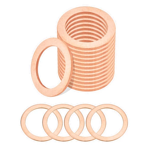 VARGTR 15 Pcs Oil Drain Plug Gasket,Engine Oil Crush Washers Drain Plug Gaskets,Drain Plug Gasket Replacement,Car Accessories 14mm Copper Oil Drain Plug Washer Crush Seal,Replace OEM 007603-014106