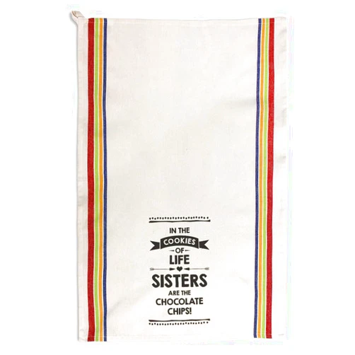 Style In Print Custom Decor Kitchen Towels in Cookies Life Sisters Chocolate Chips Family & Friends Family & Friends Sister Cleaning Supplies Dish Towels Multi Stripe Design Only