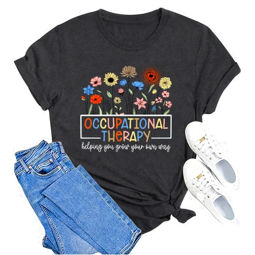 MAIHUN Occupational Therapy Shirt for Women Occupational Therapist Tshirt OT Month Gift Tee Top