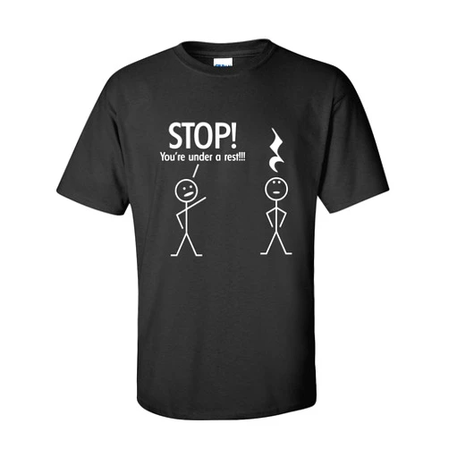 Feelin Good Tees Stop You're Under A Rest Police Music Humor Graphic Novelty Funny T Shirt