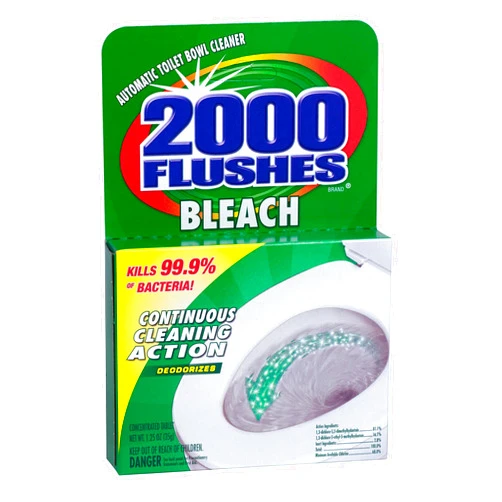 2000 FLUSHES Blue Plus Bleach Automatic Toilet Bowl Cleaner, 1.25 OZ