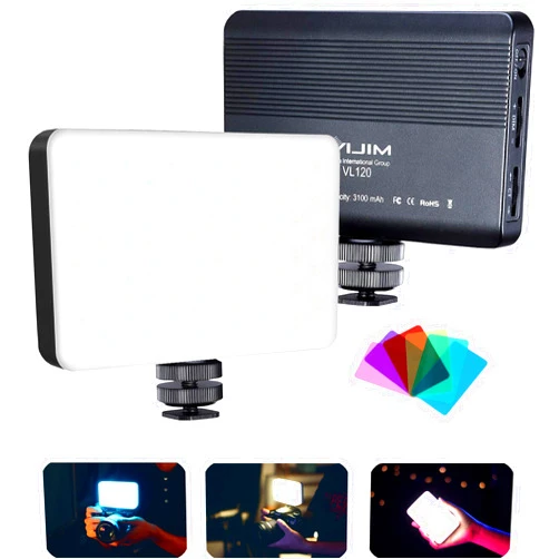 VIJIM VL120 LED Video Light on Camera, Mini Rechargeable 120 LED Photography Lighting Fill Lamp 3200K-6500K Bi-Color Dimmable, CRI95+, Built-in 3100mAh Battery for Canon Nikon Sony DSLR Cameras
