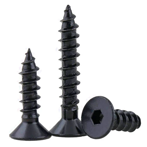 DINGGUANGHE-Lag Bolts Lag Bolts 20PCS M3 M4 Black 8.8 High Strength Countersunk Head Hex Self Tapping Screw Bolt Flat Head Tapping Screw Tap Bolts (Color : 20mm, Size : M3)
