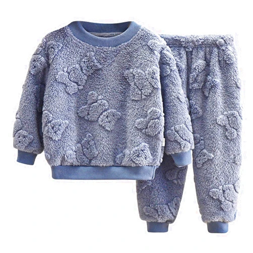 Generic Crewneck Fleece Sweater Sets For Boys And Girls 2 Piece Fuzzy Long Sleeve Sweatshirt And Warm Pants Homewear Clothing