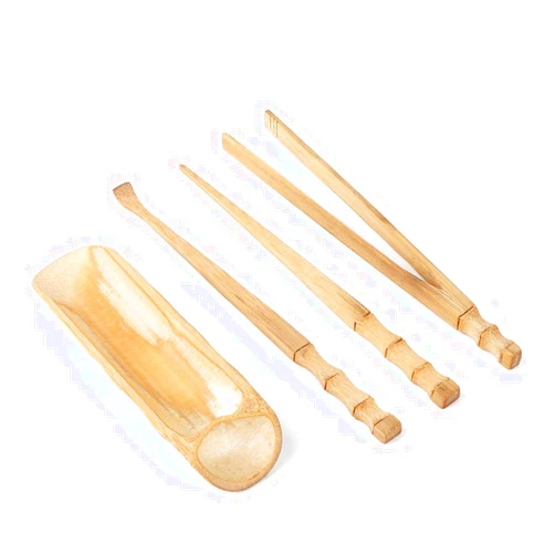 Wifehelper 4Pcs Natural Bamboo Tea Set Chinese Classic Tea Service Tool Tea Ceremony Accessories Kongfu Tea Set Accessories Tools