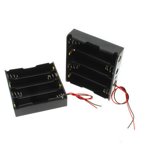 LBTODH 2PCS 18650 Battery Holder with Lead Wire Bundle 18650 Battery Holder 14.8V DIY Battery Storage Boxes Black Plastic Battery Case Kit