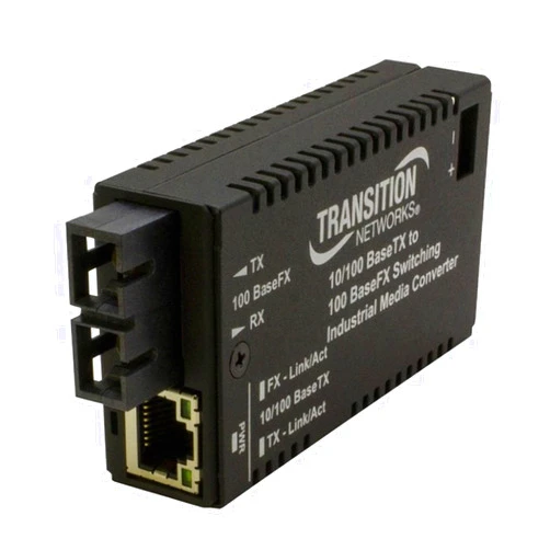 Transition Networks Industrial Mini Converter 10/100BTX to 100BFX SC MM 2KM