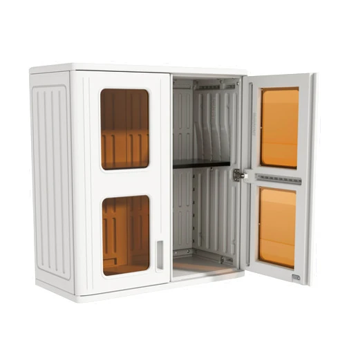 ZZM Resin Toilet Storage Cabinet,Wall Cabinet Double door,Bathroom Storage Organizer (L28*W13*H30in) Decorative Display Case,Small Kitchen Storage Cabinet with One Shelf,Transparent window