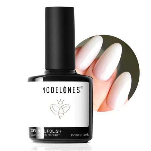 modelones Milky White Gel Nail Polish Nail Polish Natural Color Translucent Jelly Soak Off LED Clear Coat Soap Nails Art White French Gel Polish15 ML