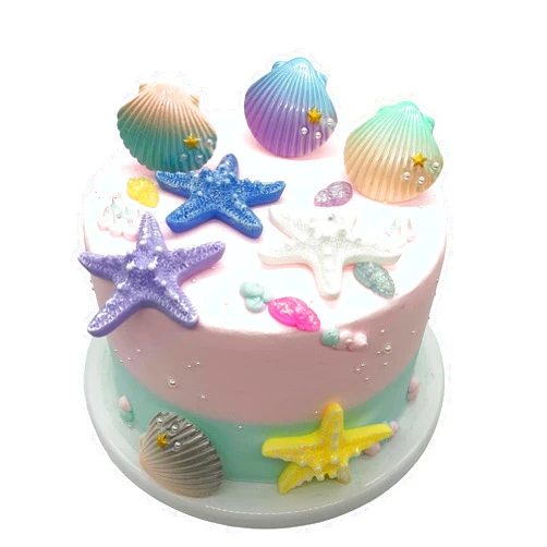 Dicanence 12pcs Sea Creatures Sea Shells Star Conch Cake Topper for Birthday Party Baby Shower Wedding Cake Decorations