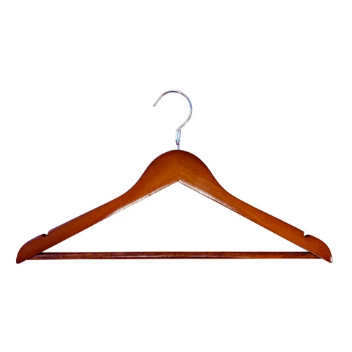 Proman Products Luxury Triad Kascade Wooden Hangers 50 Pack, Unique Triangle Ring Design, Space Saving Pants Clothes Hanger with Pants Bar and Shoulder Notches, Walnut