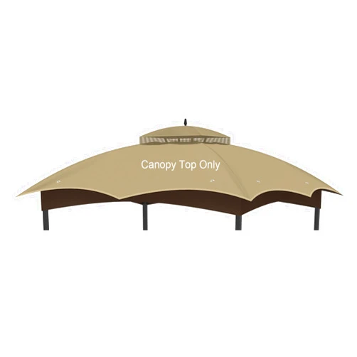 OIPUNSHLE Replacement Gazebo Canopy Top Cover for 10 x 12, Double Tiered Waterproof Canopy Roof for Lowe's Allen Roth Gazebo #GF-12S004B-1 (Khaki)