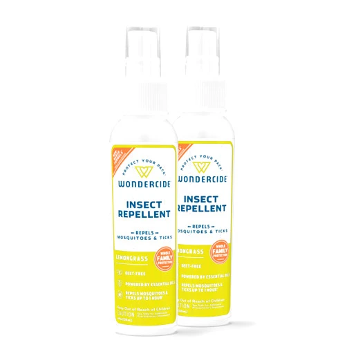Wondercide - Mosquito, Tick, and Insect Repellent with Natural Essential Oils - DEET-Free Bug Spray and Killer - Safe for Family - Lemongrass 2-Pack of 4 oz Bottle