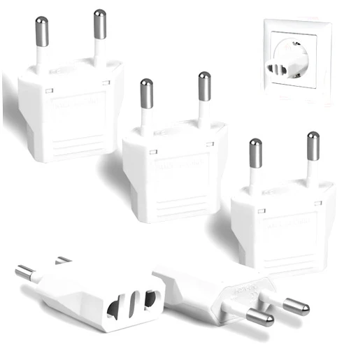 Romeda 6 Pack US to Europe Plug Adapter - Type C European Travel Adapter, Wall Plug Power Converter for Europe (White)