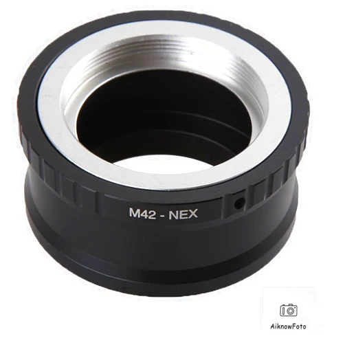 AiknowFoto Lens Mount Adapter, M42 Lens to NEX E-Mount Adapter, Compatible with Sony Alpha NEX-7 NEX-6 NEX-5N NEX-5 NEX-C3 NEX-3