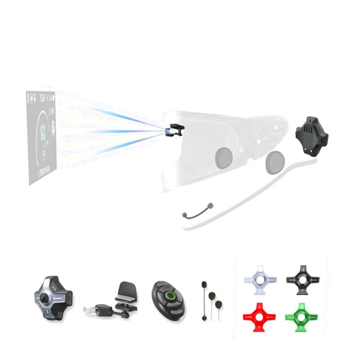MOTOEYE E6+ Motorcycle Helmet HUD, Head Up Display, Bluetooth,GPS, CarPlay, Android Auto, Mesh Intercom, Rearview Camera, Remote Control, Noise Reduction, RGB Lights, IP66 for All Helmets (E6+)