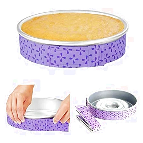 FLYEEGO Bake Even Strip 2PCS Bake Even Cake Strips for Evenly Baked Cakes,Cake Pan Dampen Strips,Cake Strips for Baking,Keeps Cakes More Level and Prevents Crowning with Cleaner Edges
