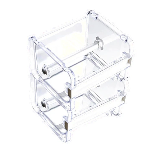 Generic 2 Pack Washi Tape Dispenser Cutter Transparent Acrylic Visible Roll Tape Holder Storage Desktop Office Tape Dispensers