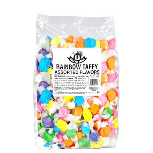 Fairtime Taffy Bulk Rainbow Candy for Candy Buffets, Rainbow Taffy, Rainbow Candy, Bulk Candy, Pinata Candy, Individually Wrapped Candy Kosher Candy, 3 Pounds of Candy (Rainbow)
