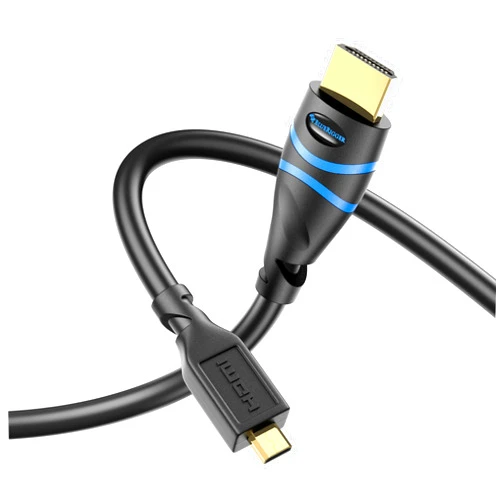 BlueRigger Micro HDMI to HDMI Cable 10FT, 4K 60Hz, HDR, High Speed, Ethernet - Compatible with GoPro Hero 7/6/5/4, Raspberry Pi 4, Sony A6000/A6300 Camera, Nikon B500, Lenovo Yoga 3 Pro, Yoga 710