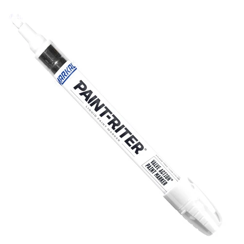 Markal 96820 - Paint-Riter Valve Action Fast-Drying Liquid Paint Marker Provides Long-Lasting, Wear- and Weather-Resistant Marks, With 1/8in Bullet Tip, White Color (12 Markers), Made in USA